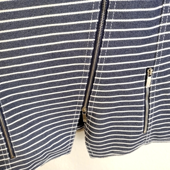 Lafayette 148 Julius Striped Denim Twill Jacket 8 - Picture 7 of 10